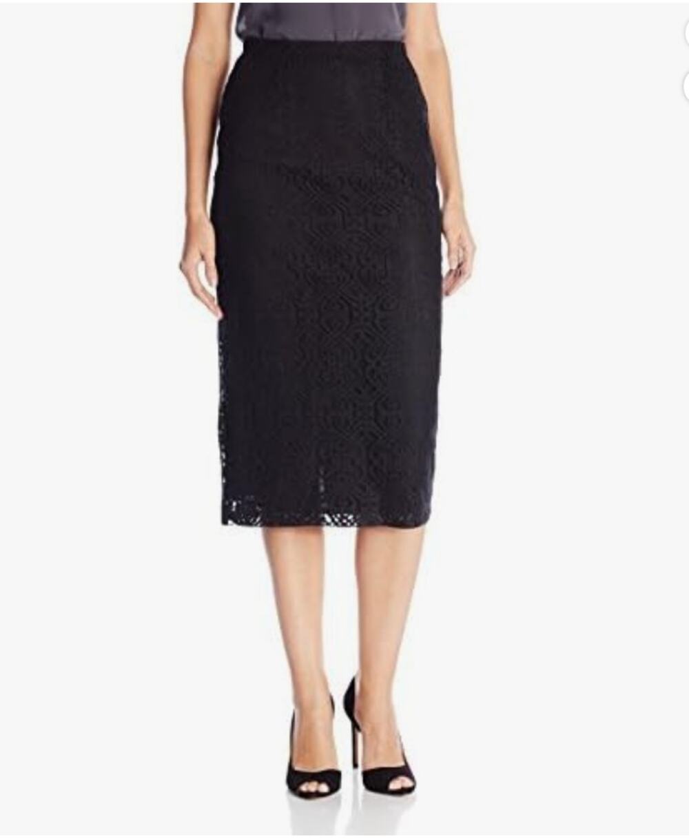 NWT BB Dakota Black Lace Aaden Midi Straight Pencil Skirt 4 S Small